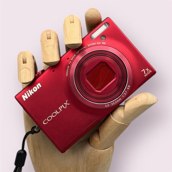 Nikon Coolpix S6100 Digital Camera | 16MP | Red - Picture 1 of 5